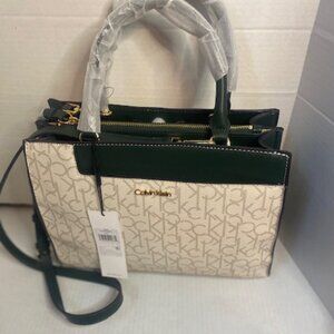 Calvin Klein Edie Monogram Double Top Handle Bag